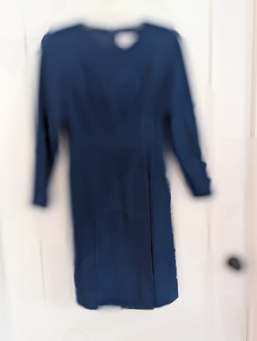 Maggy London Vtg 100% Wool Sheath Dress Sz 4 Teal Blue USA Made Bodycon